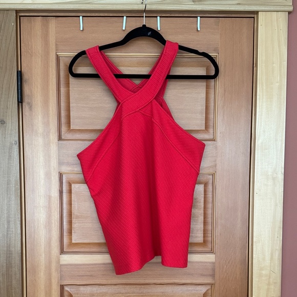 Anthropologie Red Cross-Back Tank Top - Picture 1 of 1